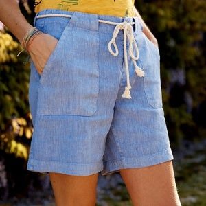 Fresh Produce Del Mar Linen Shorts Periwinkle Blue
